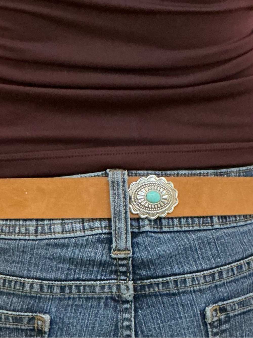 Western Belt with Turquoise Accents - Picture 6 of 6